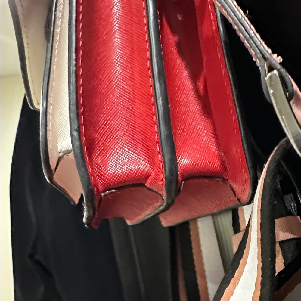 Botkier Cobbler colorblock Crossbody Bag in Bold Red white and Light Pink - Picture 13 of 16